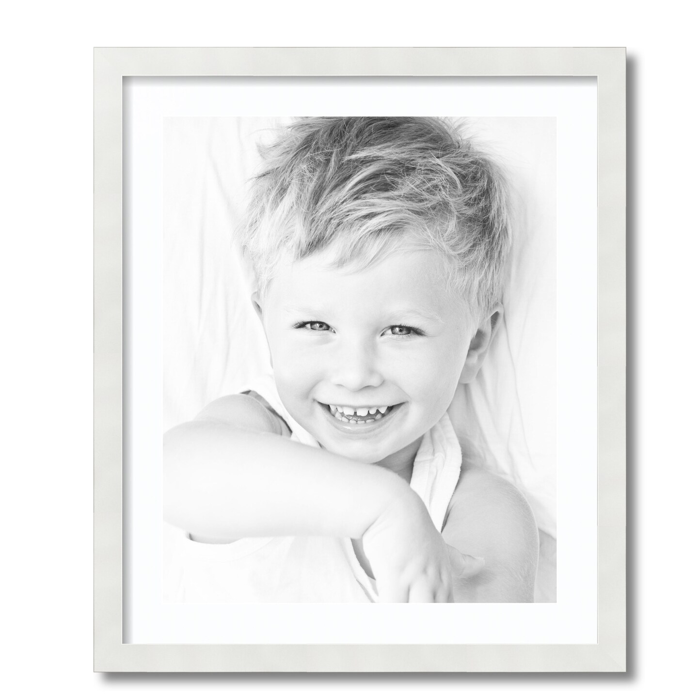 ArtToFrames 21x25" Matted Picture Frame with 17x21" Single Mat Photo Opening Framed in 1.25" White and 2" Mat (FWM-3966-21x25)