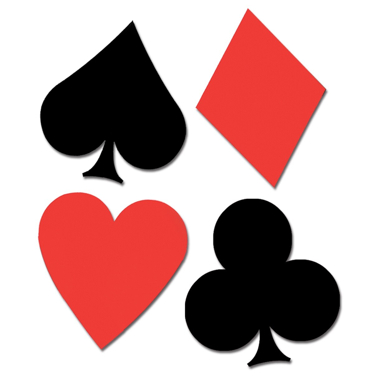 Party Central Club Pack of 48 Red and Black Playing Card Cutout Decorations 16.5&#x22;