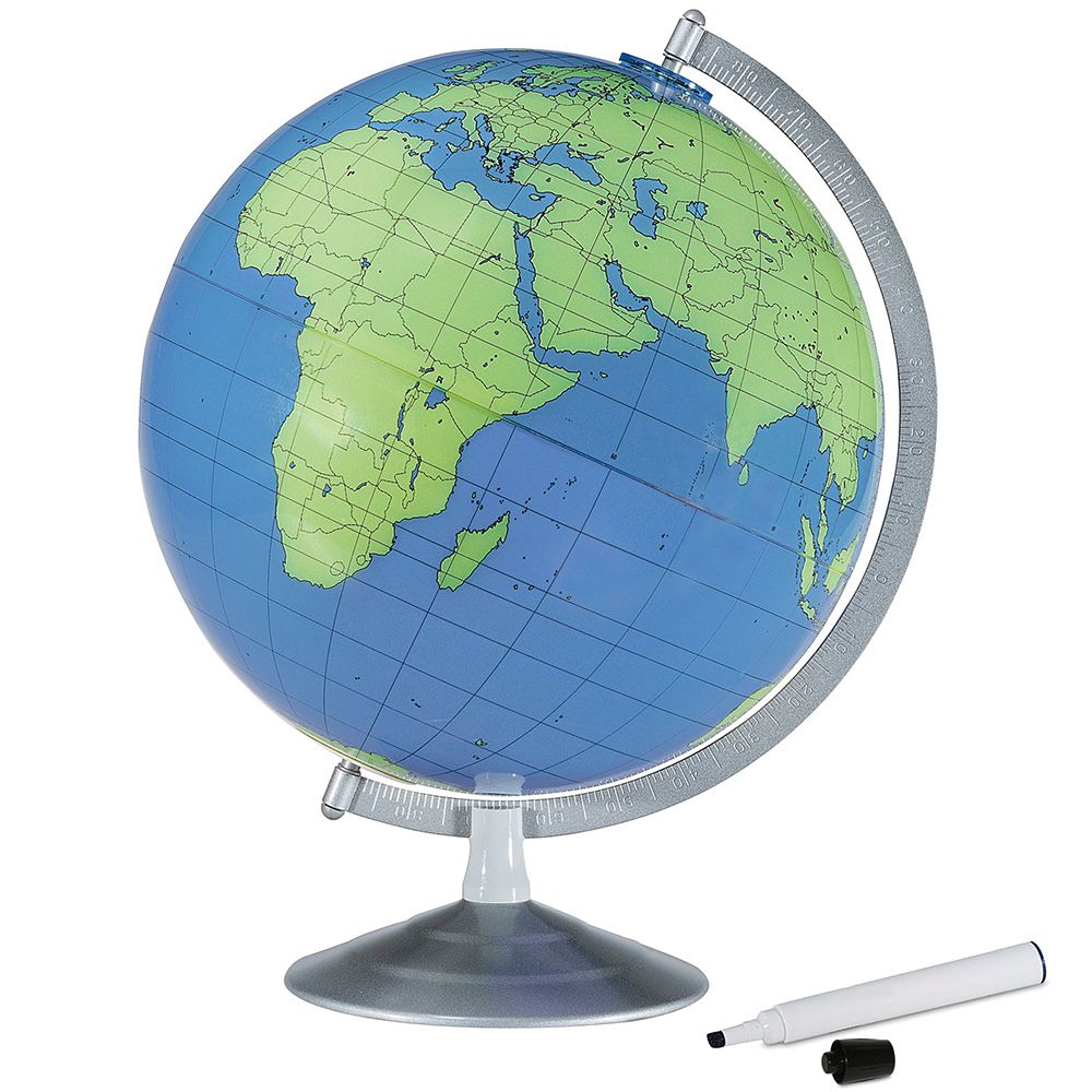 12&#x22; Diameter Geographer Write on/Wipe off World Globe