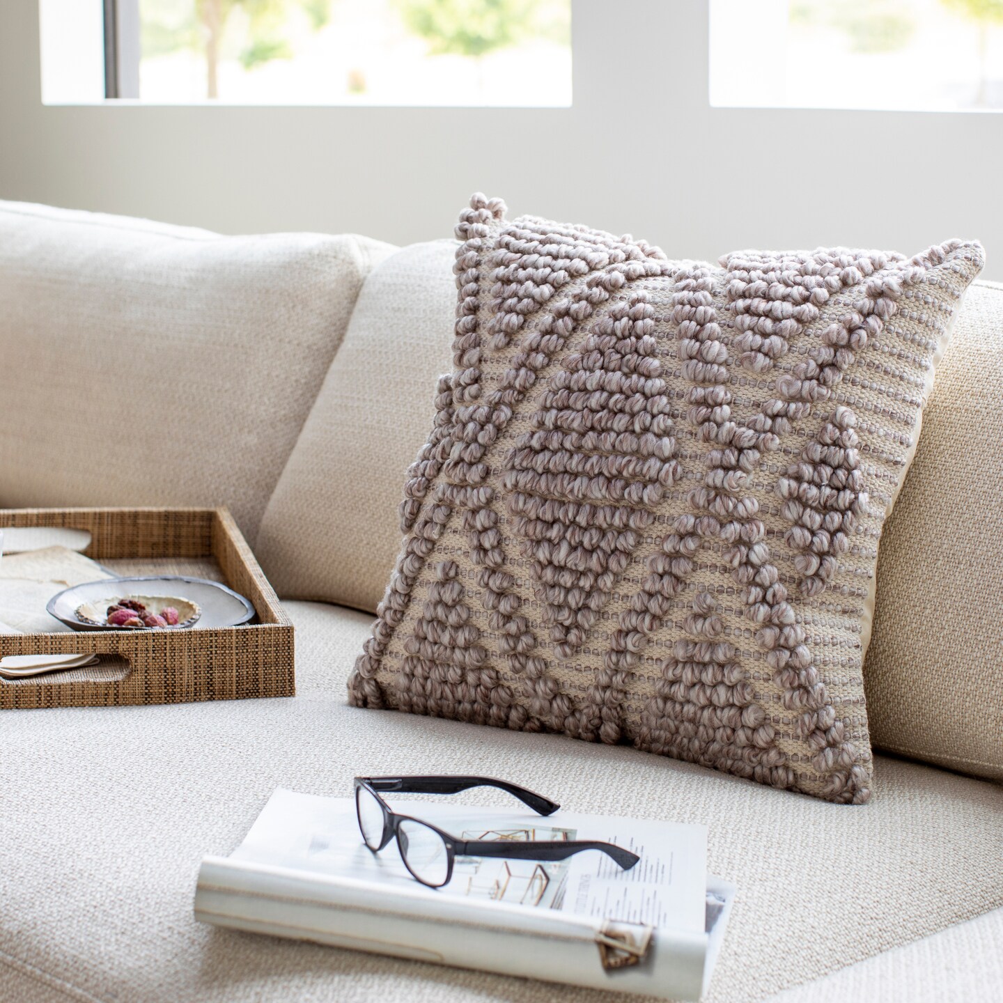 Beige Throw Pillow Arrangement