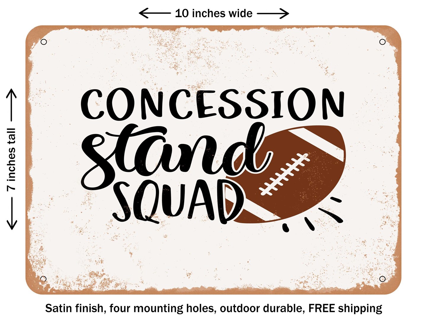 DECORATIVE METAL SIGN - Concession Stand Squad - Vintage Rusty Look