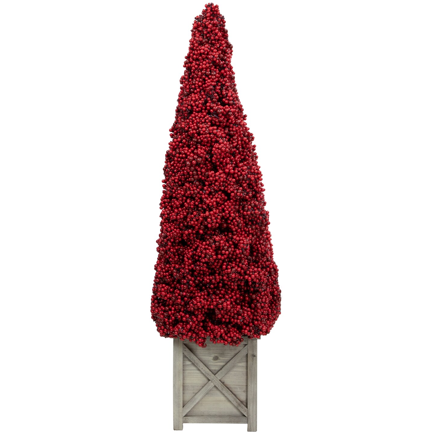 Allstate 40&#x22; Red Berry Cone Potted Christmas Topiary