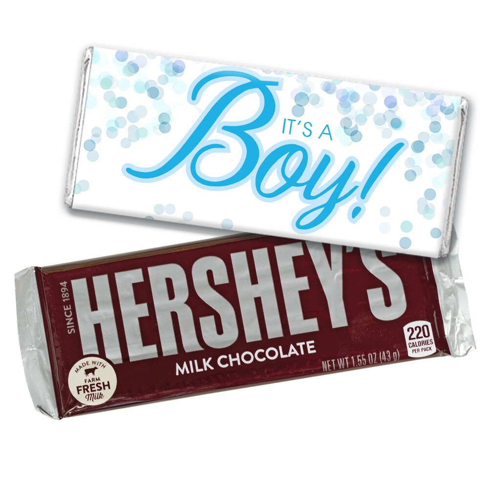 It&#x27;s a Boy Baby Shower Candy Party Favors Wrapped Hershey&#x27;s Chocolate Bars or Wrappers Only by Just Candy