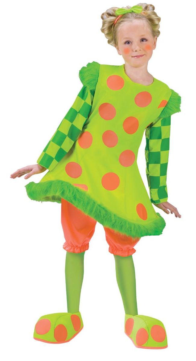 The Costume Center Green and Orange Polka Dot Clown Medium Girl Child Costume