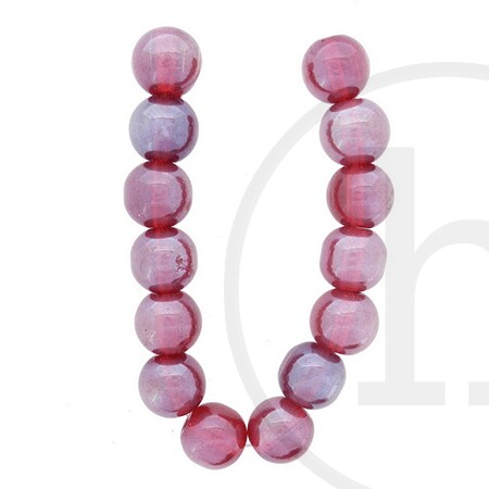 Glass Beads Round Red Luster
