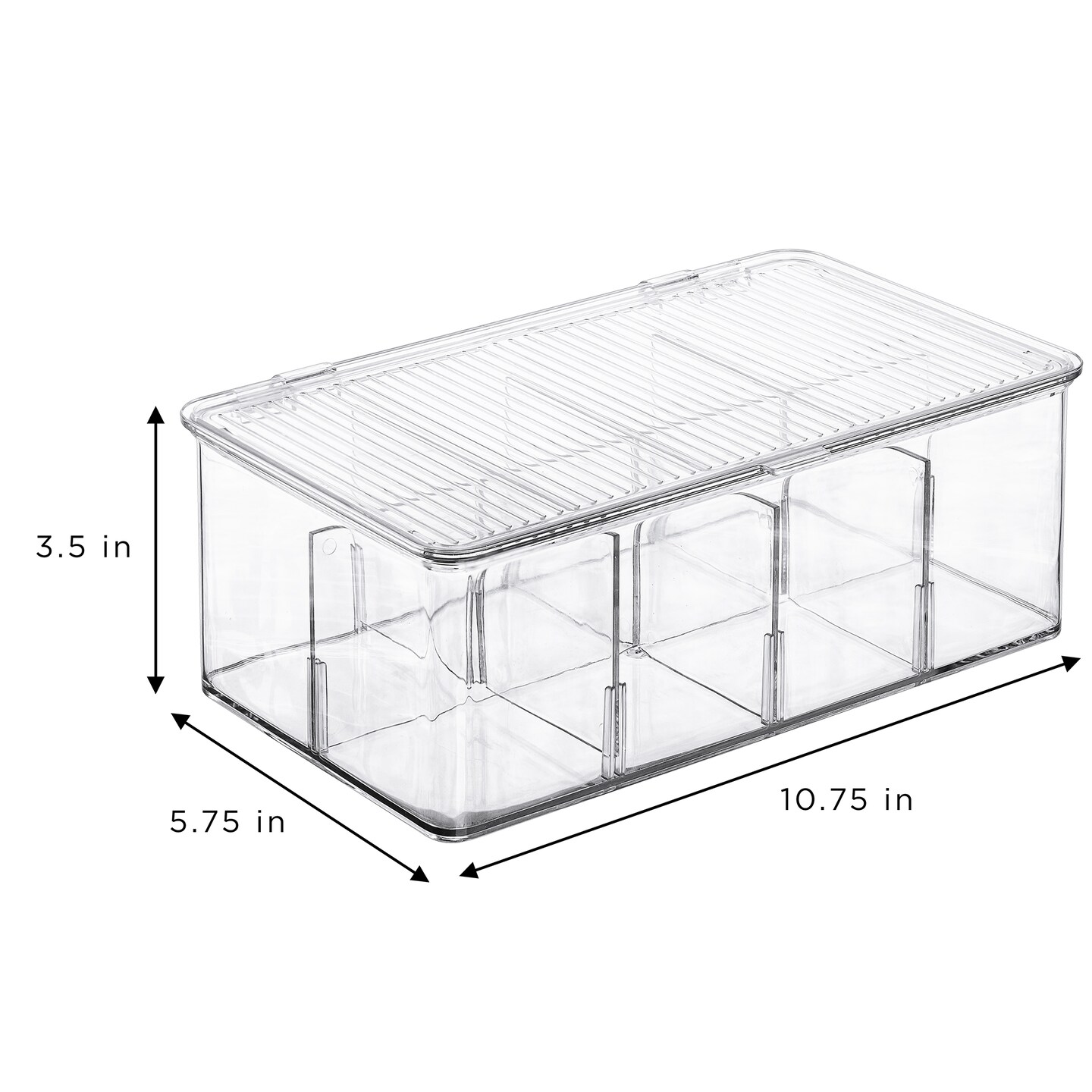 Sorbus 2 Pack Tea Bag Organizer Bins with Lids & 4 Removable Dividers