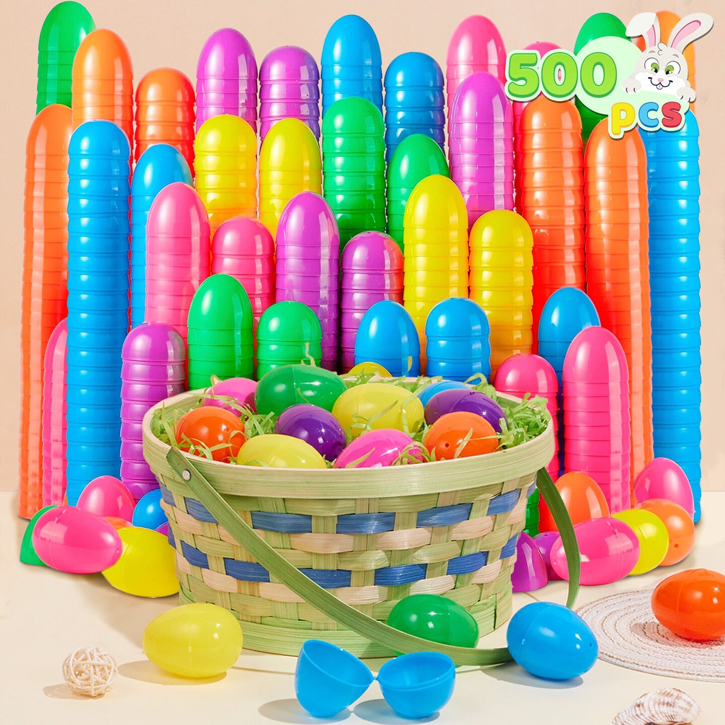 2.3"Plastic Easter Eggs Empty Easter Eggs Fillable Colorful Bright Plastic