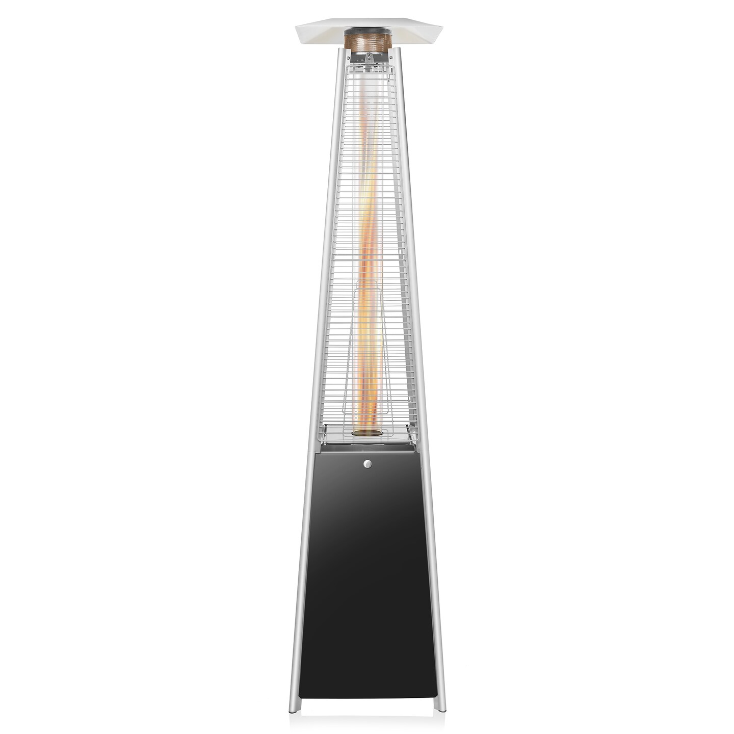 Casafield Outdoor Propane Patio Heater with Wheels - Modern Dancing Flame, Commercial & Residential, Uses Standard 20lb LP Gas Tank