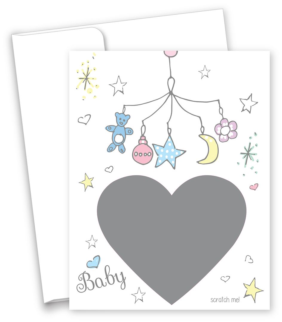 Great Papers! Scratch-Off Card and Kraft Envelopes, Baby Reveal, 4.25&#x22;x 5.5&#x22;, 3 sets
