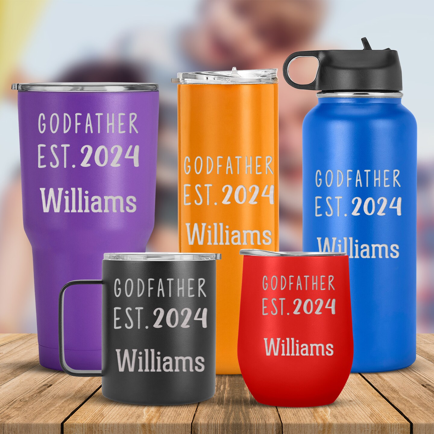 Godfather EST.2024 Engraved Name Tumbler, Father's Day Gift, Gift for ...