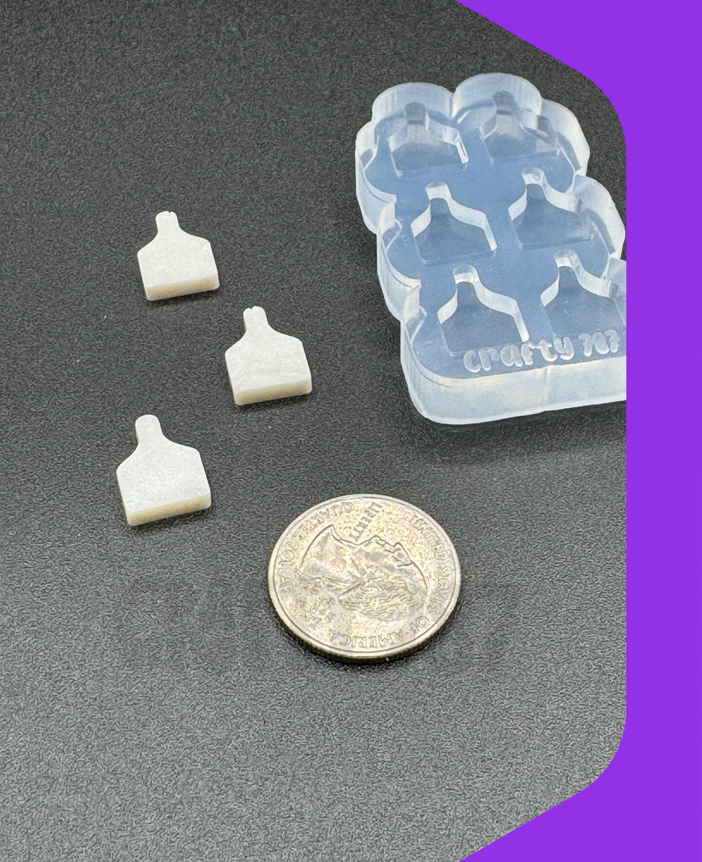 Cow Tag Small Silicone Mold (A15)