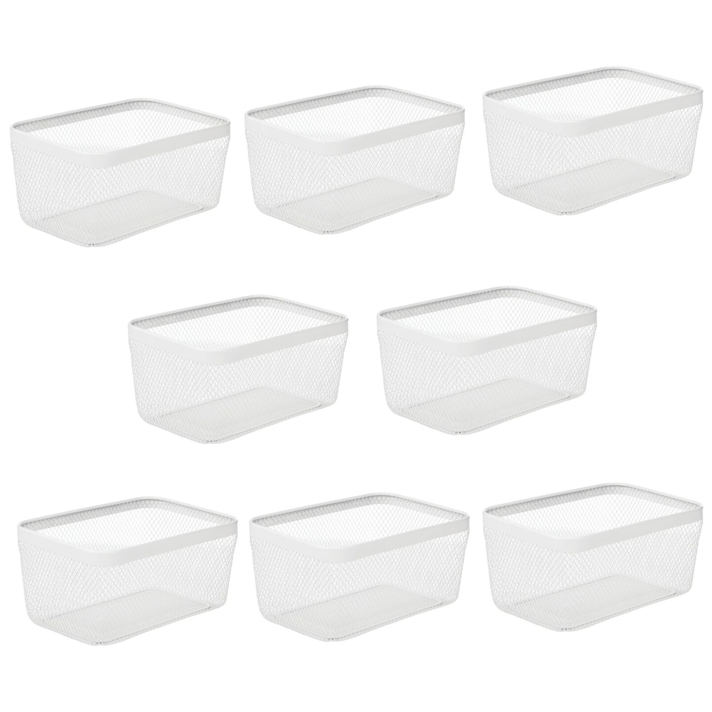 mDesign Steel Food Storage Organizer Bin Mesh Basket for Pantry