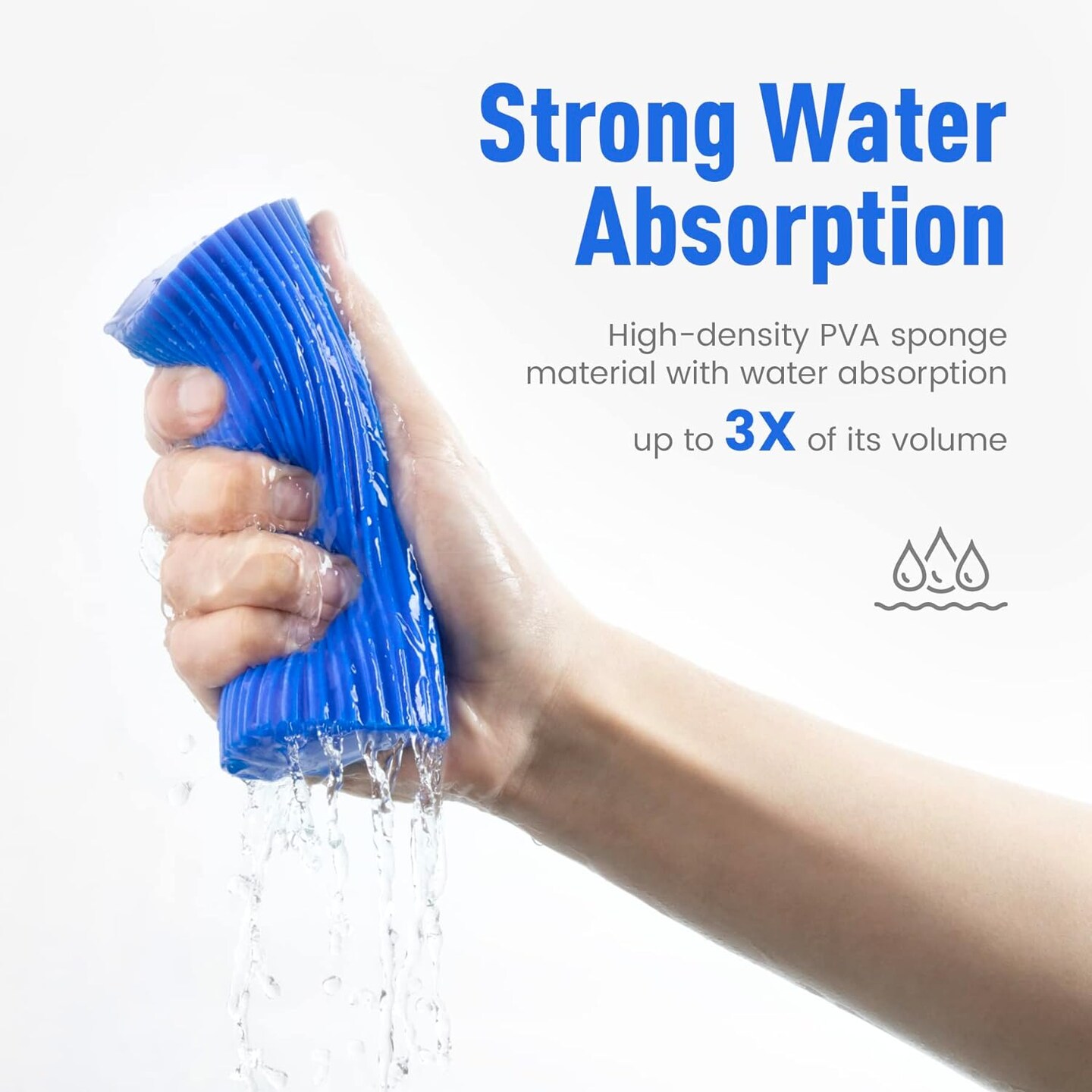 HELIME Dual Guide Multi-Purpose PVA Groove Sponge 2 Piece Set