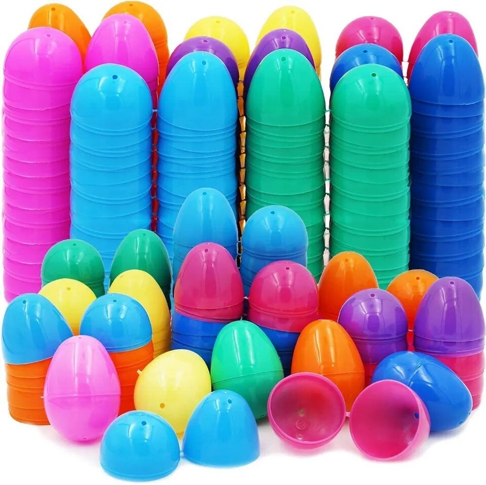 Fillable Easter Eggs with Hinge Bulk Colorful Bright Plastic Egg Hunt