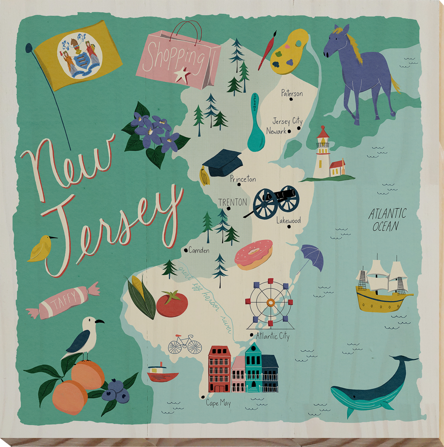 Home State Home 13x13 Wall Art