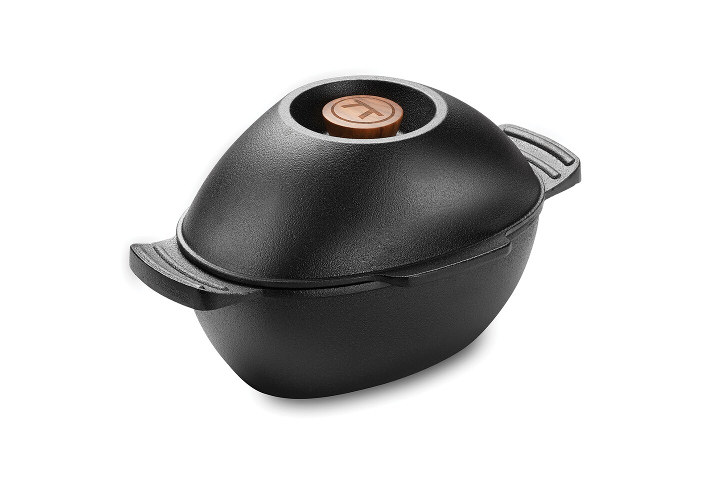 Black Cast Iron Mussel Seafood Pot