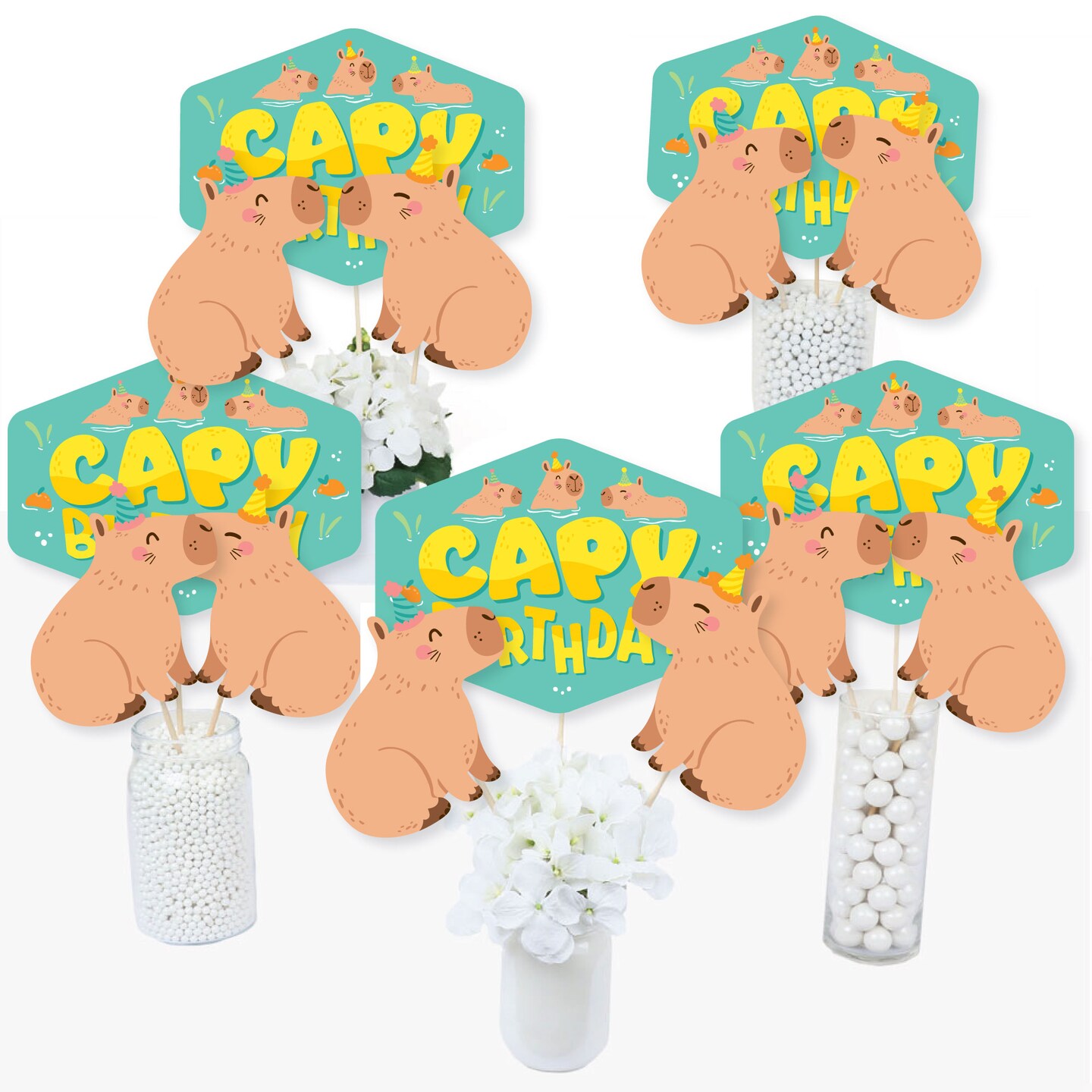 Big Dot Of Happiness Capy Birthday - Shaped Thank You...