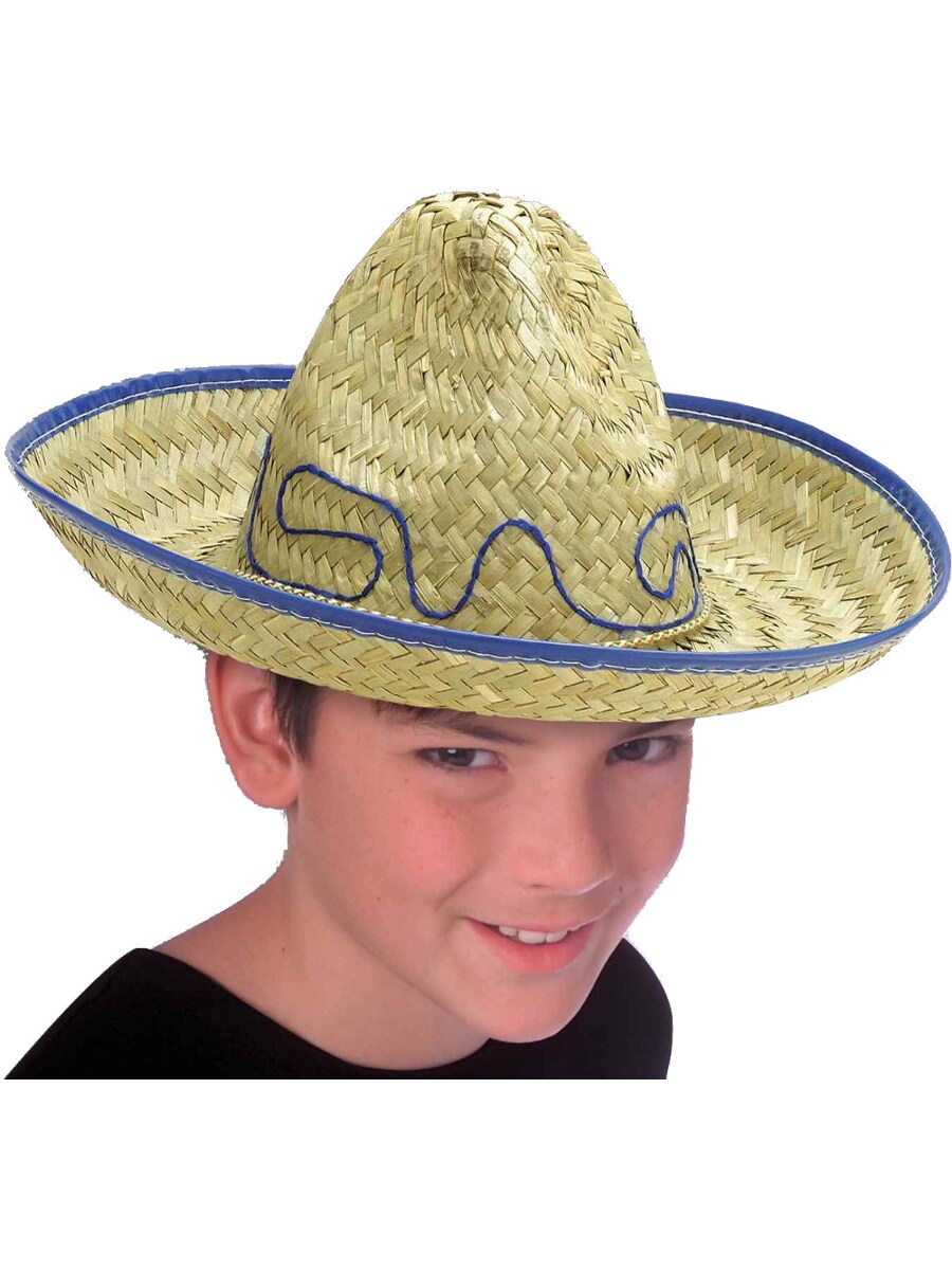 Child Sombrero Hat With Red Trim Costume