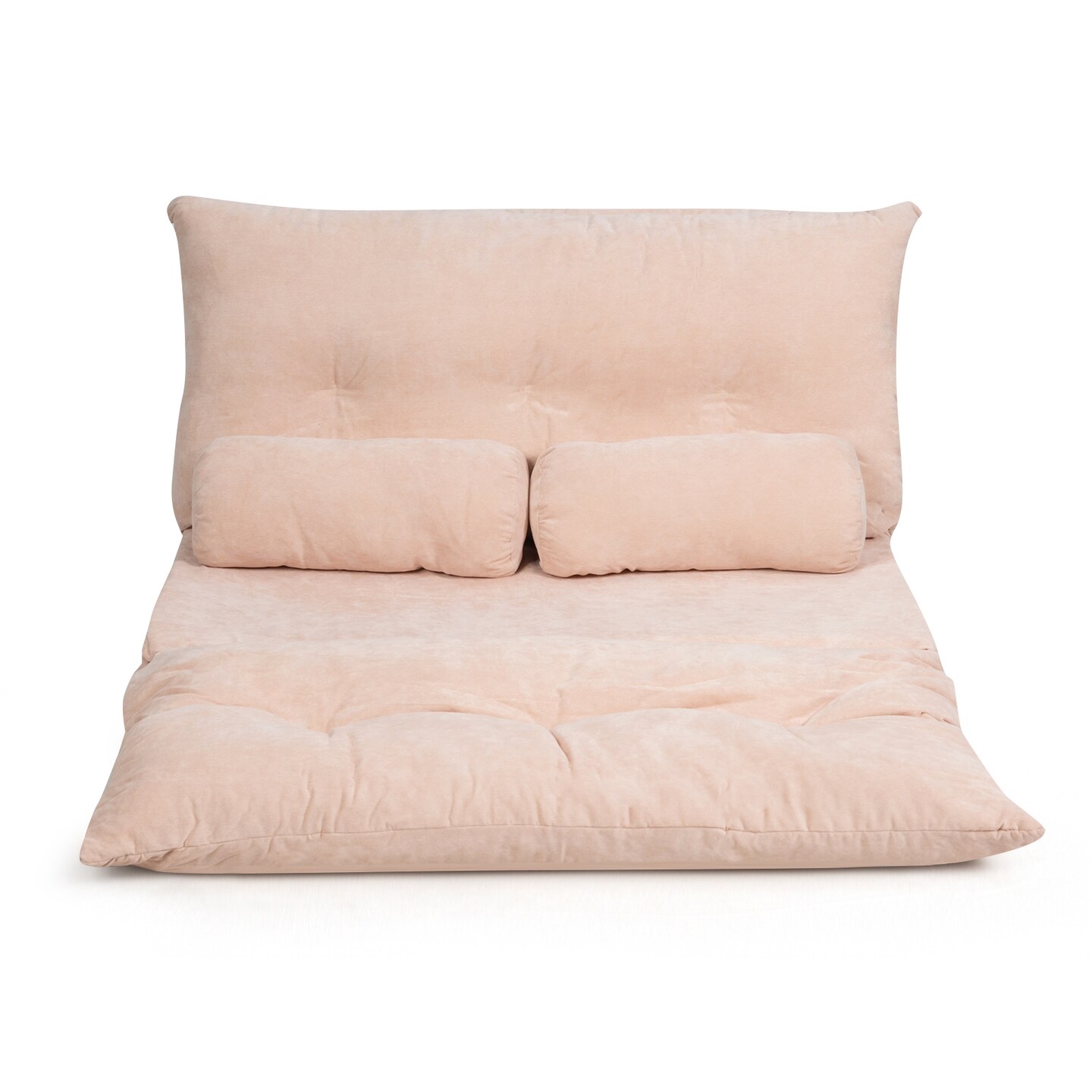 Adjustable Floor Sofa Bed Foldable Corduroy Steel Frame 330 Lbs