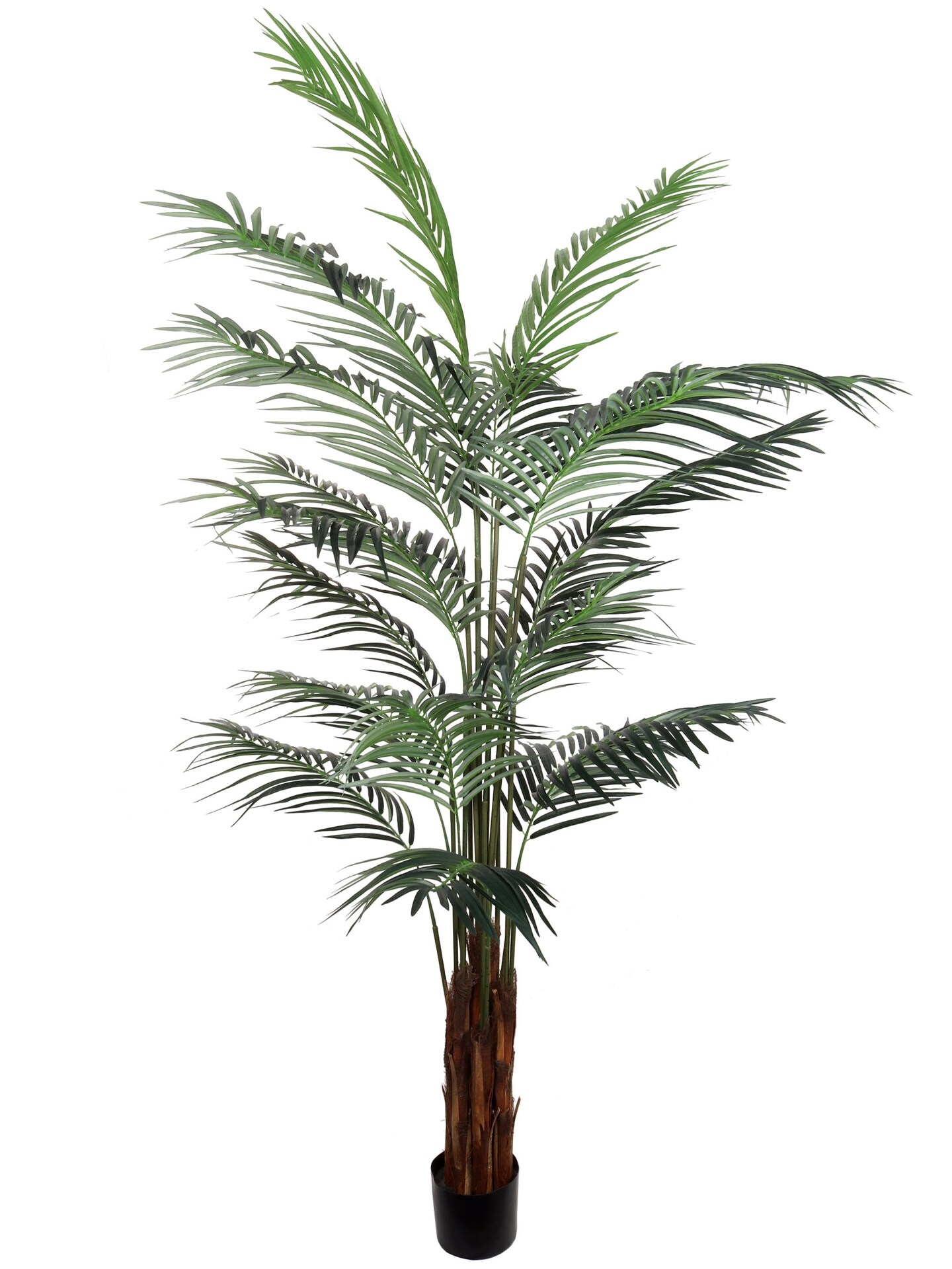 7ft Areca Palm Tree in Black Pot with Silk Foliage, UV Resistant, Artificial Trees by Floral