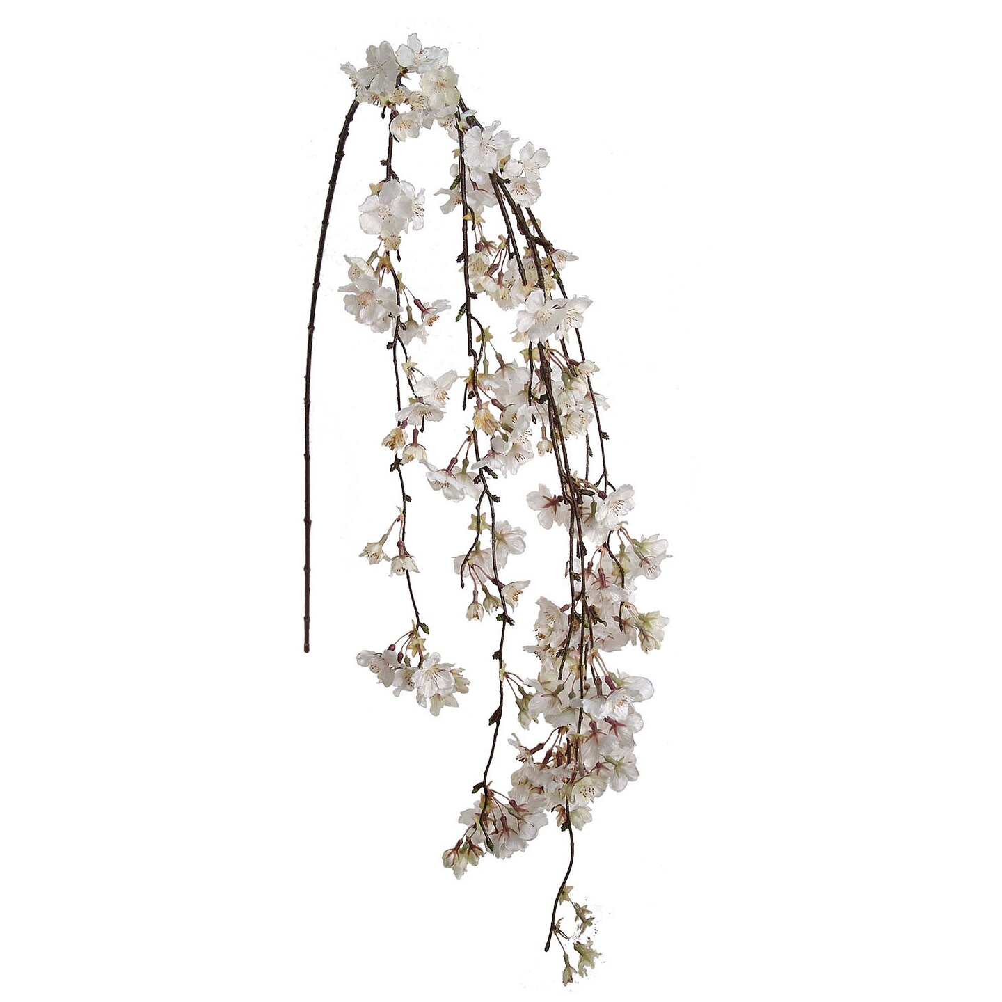 Set of 3 White Silk Hanging Cherry Blossom Branches - 60" Elegant Artificial Floral Décor for Weddings, Events & Home Interiors - Lifelike Silk Blooms, Floral Home by Artificial Flowers