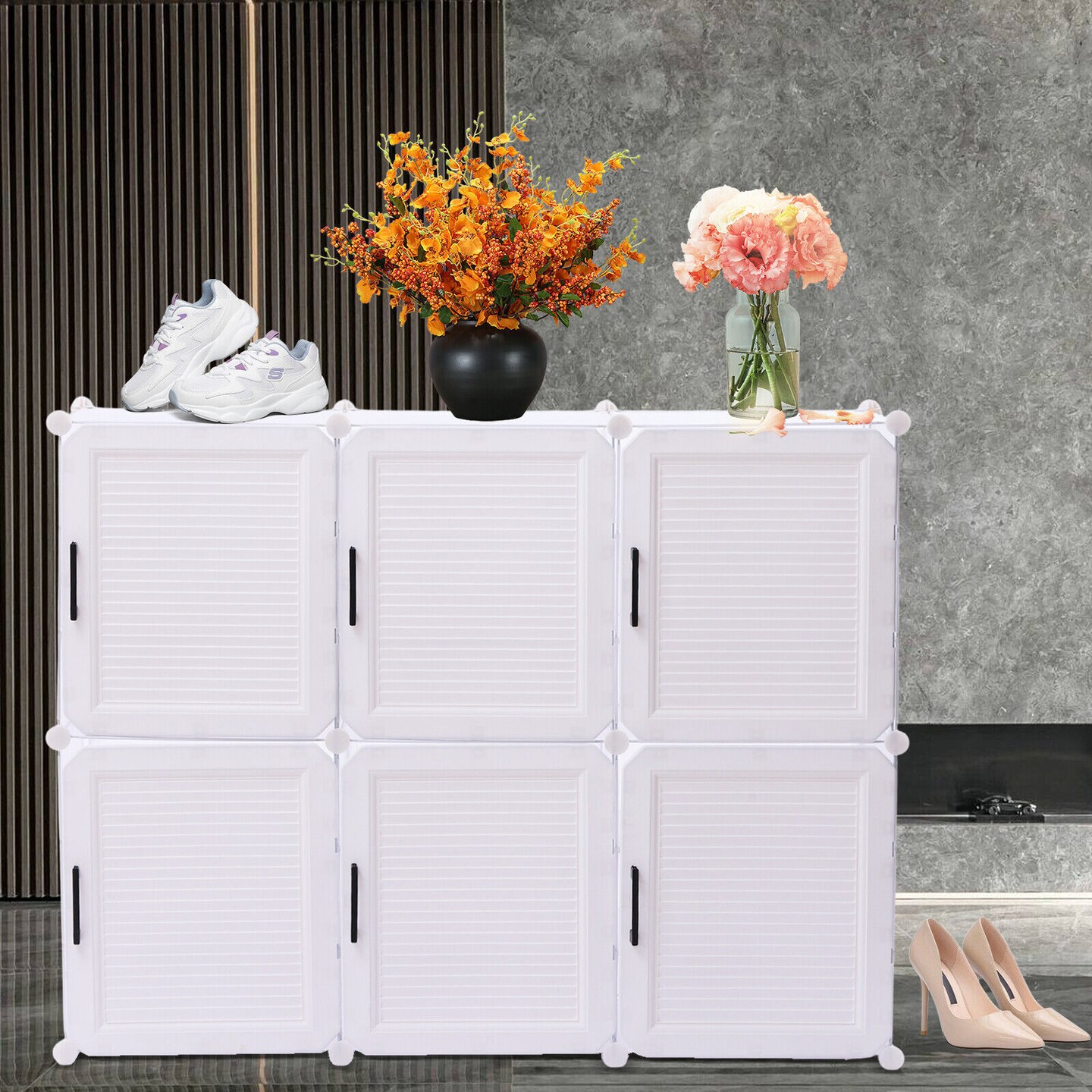 Kitcheniva 36 Pairs Dustproof White Shoe Rack Storage Organizer