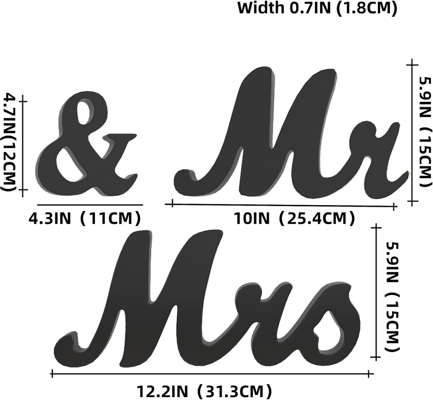 Mr and Mrs Sign & Just Married Banner for Wedding Decorations