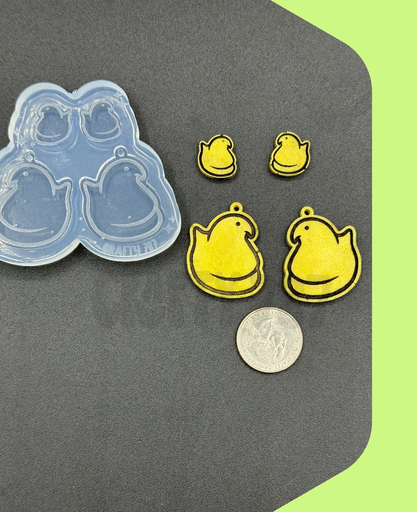 Peep Chick Dangle Earring Silicone Mold With Studs (C15)