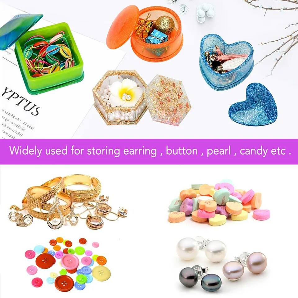Silicone Resin Mold Jewelry Storage Box Mould DIY Making Casting Epoxy Craft Kit