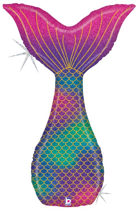 46&#x22; Mermaid Tail Holographic Shaped Balloon