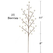 24-Pack White Holly Berry Stem - 35 Lifelike Berries, Perfect for Floral Arrangements &#x26; Home Decor by Floral Home&#xAE;