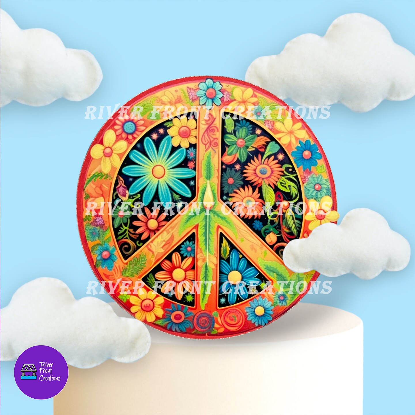 Hippie, Peace Symbol, Flower Power, Sticker, permanent vinyl, UV ...