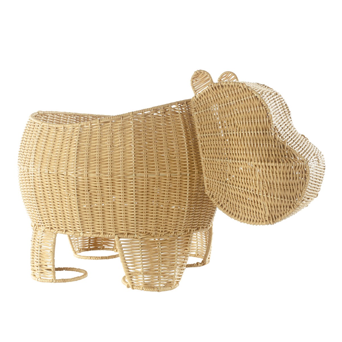 Kaplan Early Learning Company Hippo Washable Wicker Floor Basket