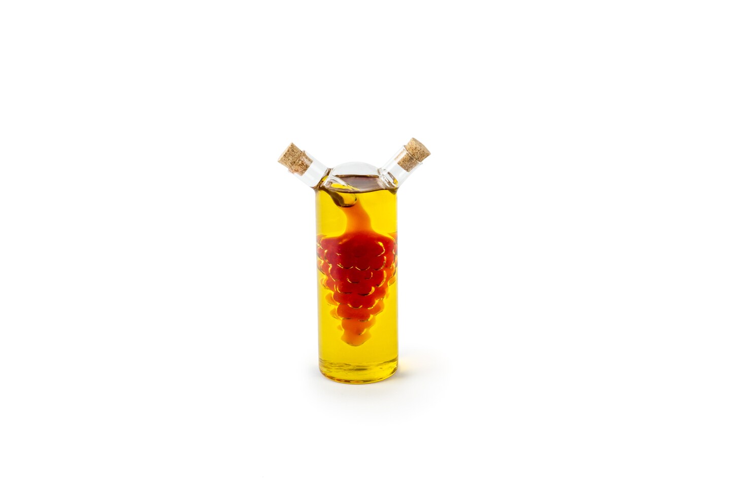 Transparent Oil and Vinegar Bottle, Grape Motif