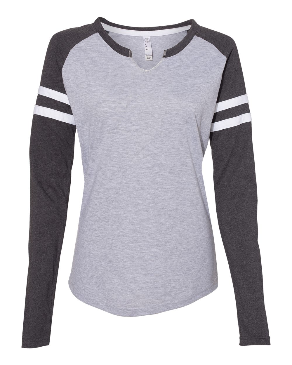 LAT - Women's Fine Jersey Mash Up Long Sleeve T-Shirt - 3534 | 4.5 oz ...