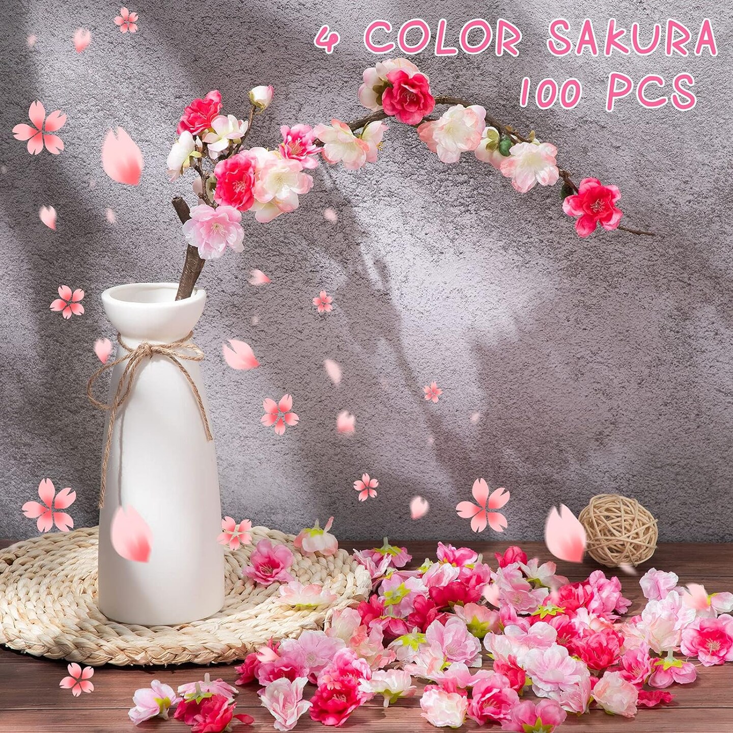 Artificial Sakura Floral Head Decor 100 pcs