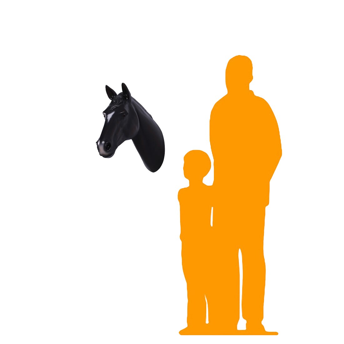 Dark Brown Horse Head Statue