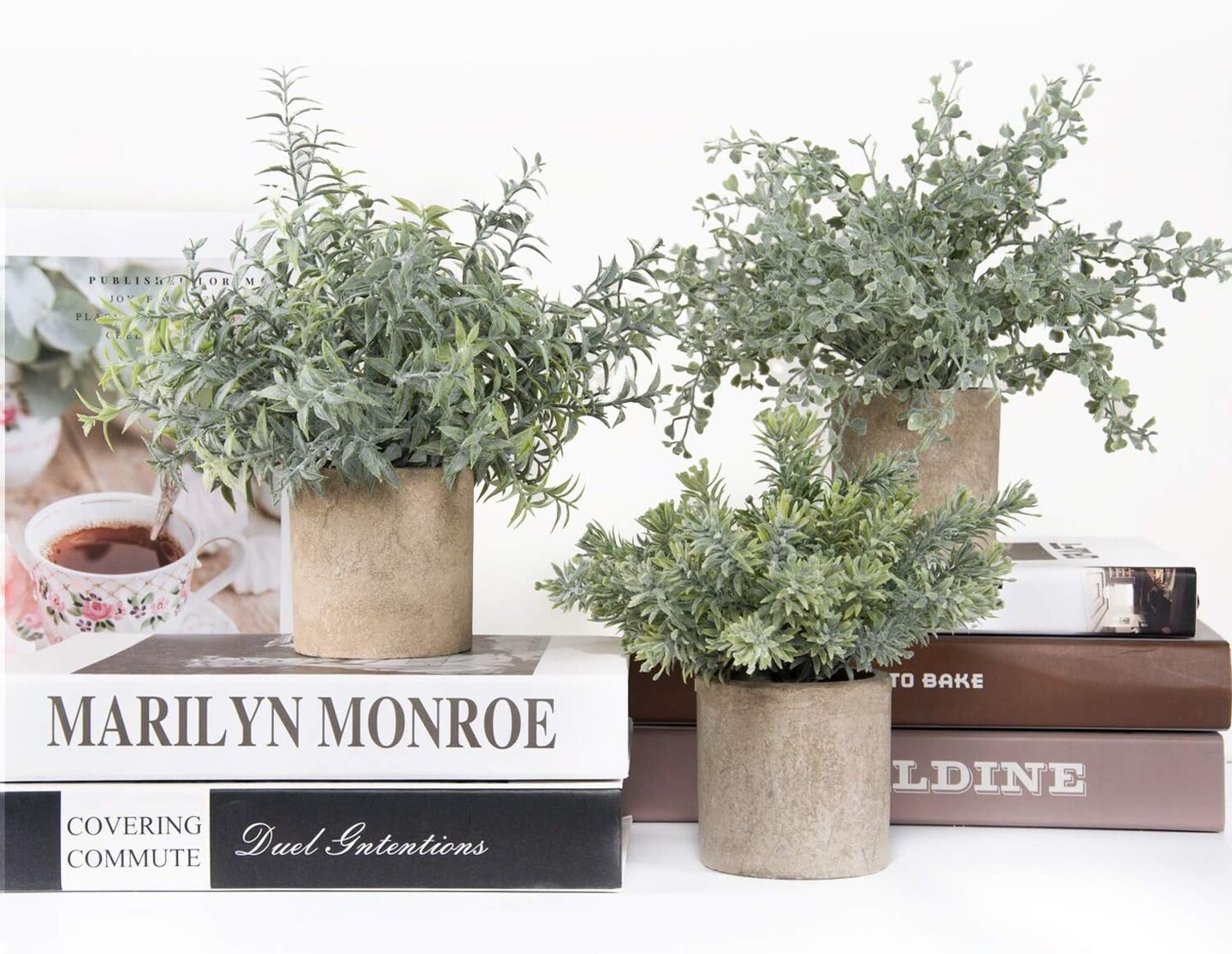 3 Pack Artificial Potted Plants For Home Decor