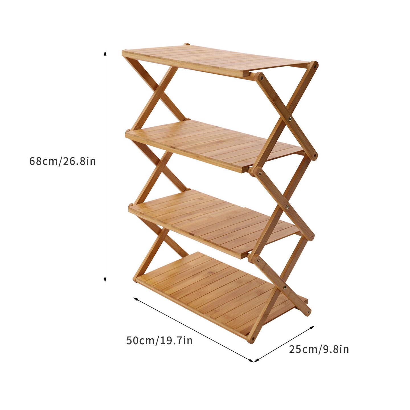 Kitcheniva Folding Bamboo Shoe Rack Storage