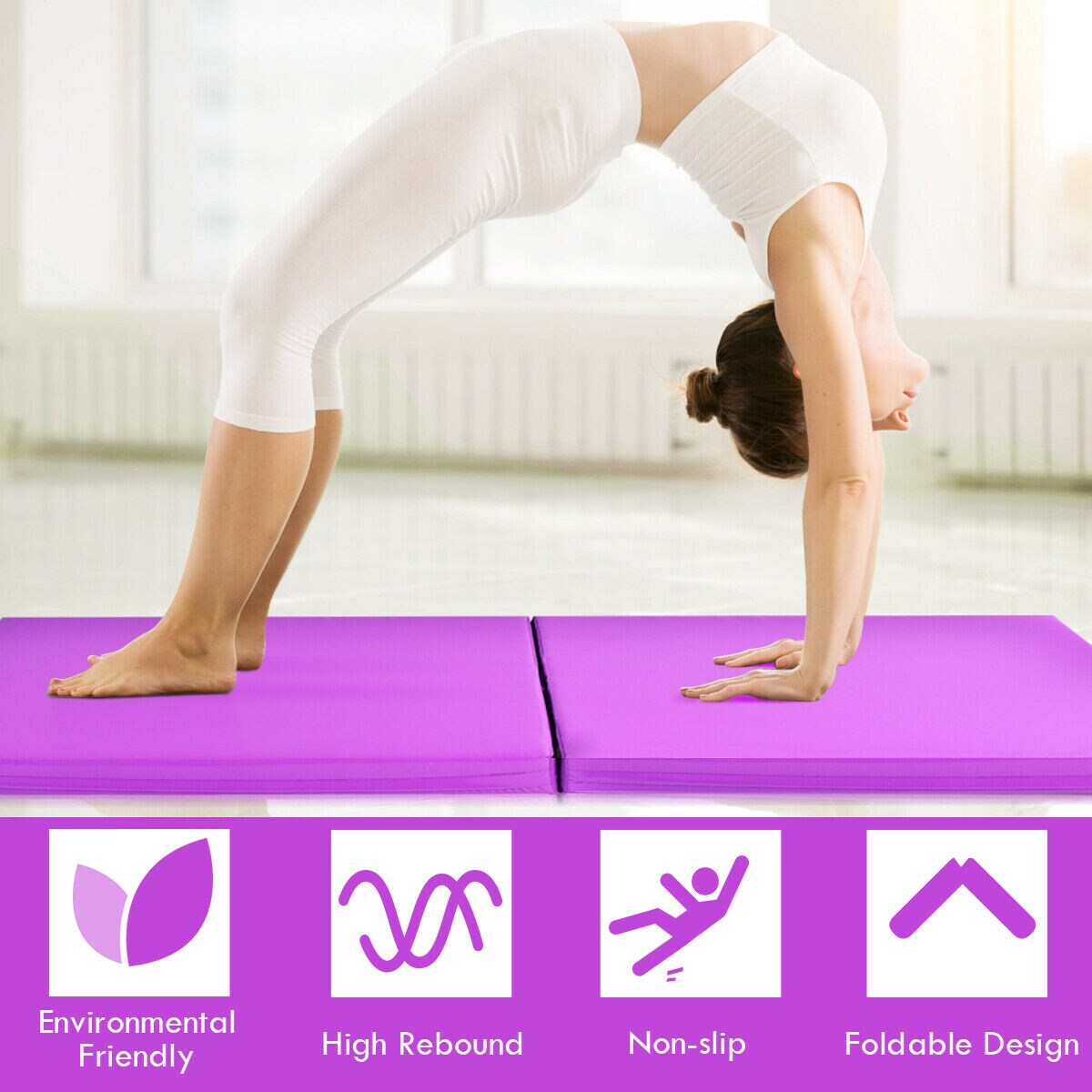 Gymnastic Mat with Carrying Handles for Yoga