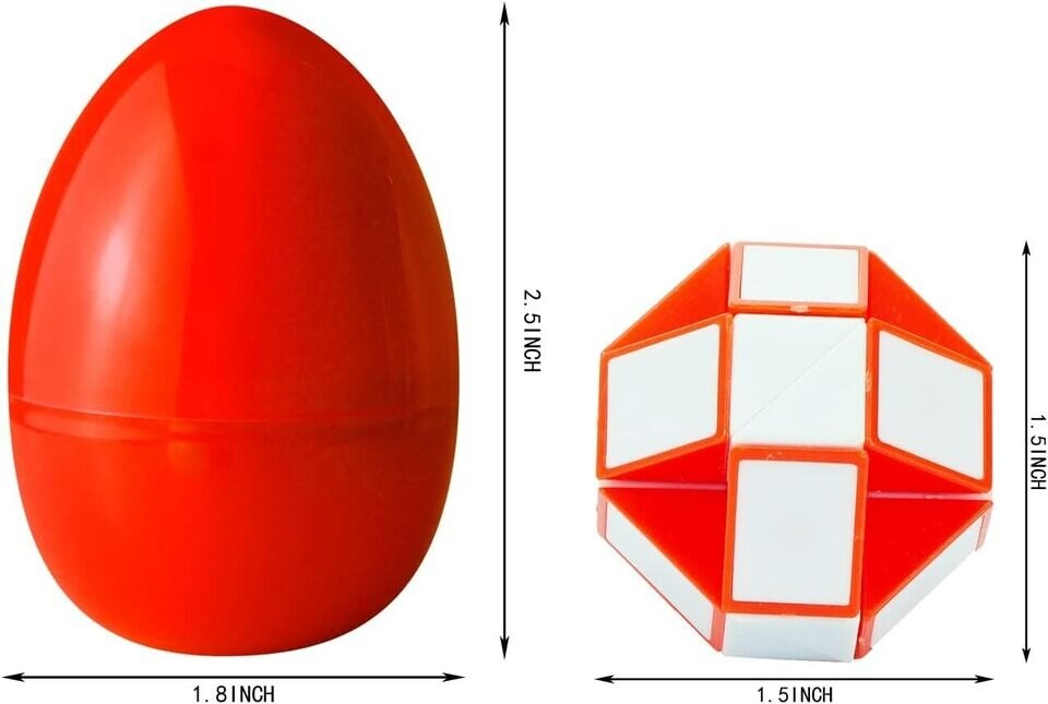 12 Pcs Pre Filled Easter Eggs with Mini Snake Cubes Twist Puzzle Toys