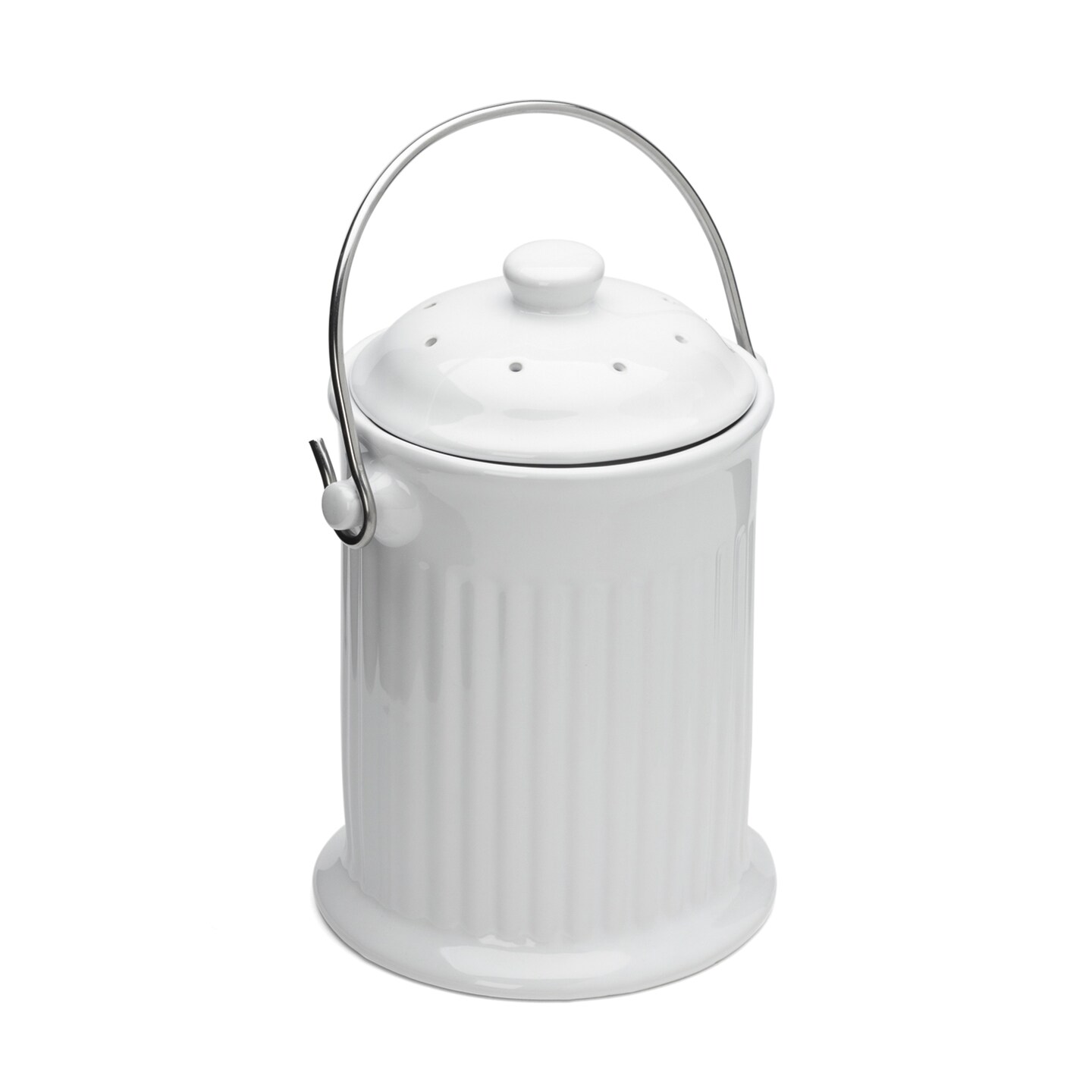 White Ceramic Compost Bin