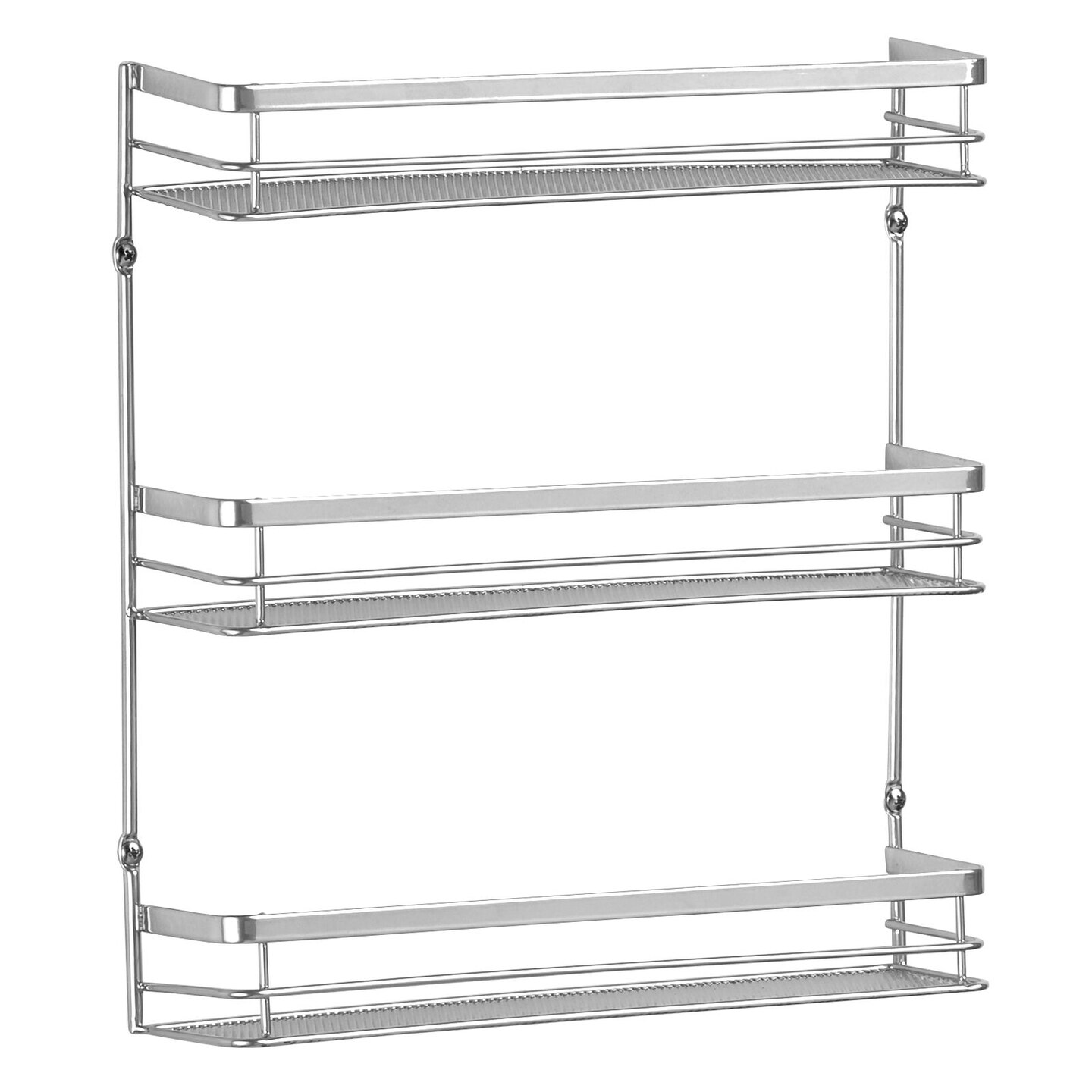 mDesign Steel Wall Mount 3-Tier Spice Rack Storage Organizer Basket
