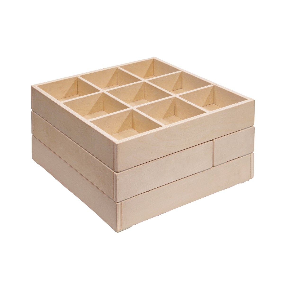 Kaplan Early Learning Company Loose Parts Stacking Wooden Trays - Set of 4