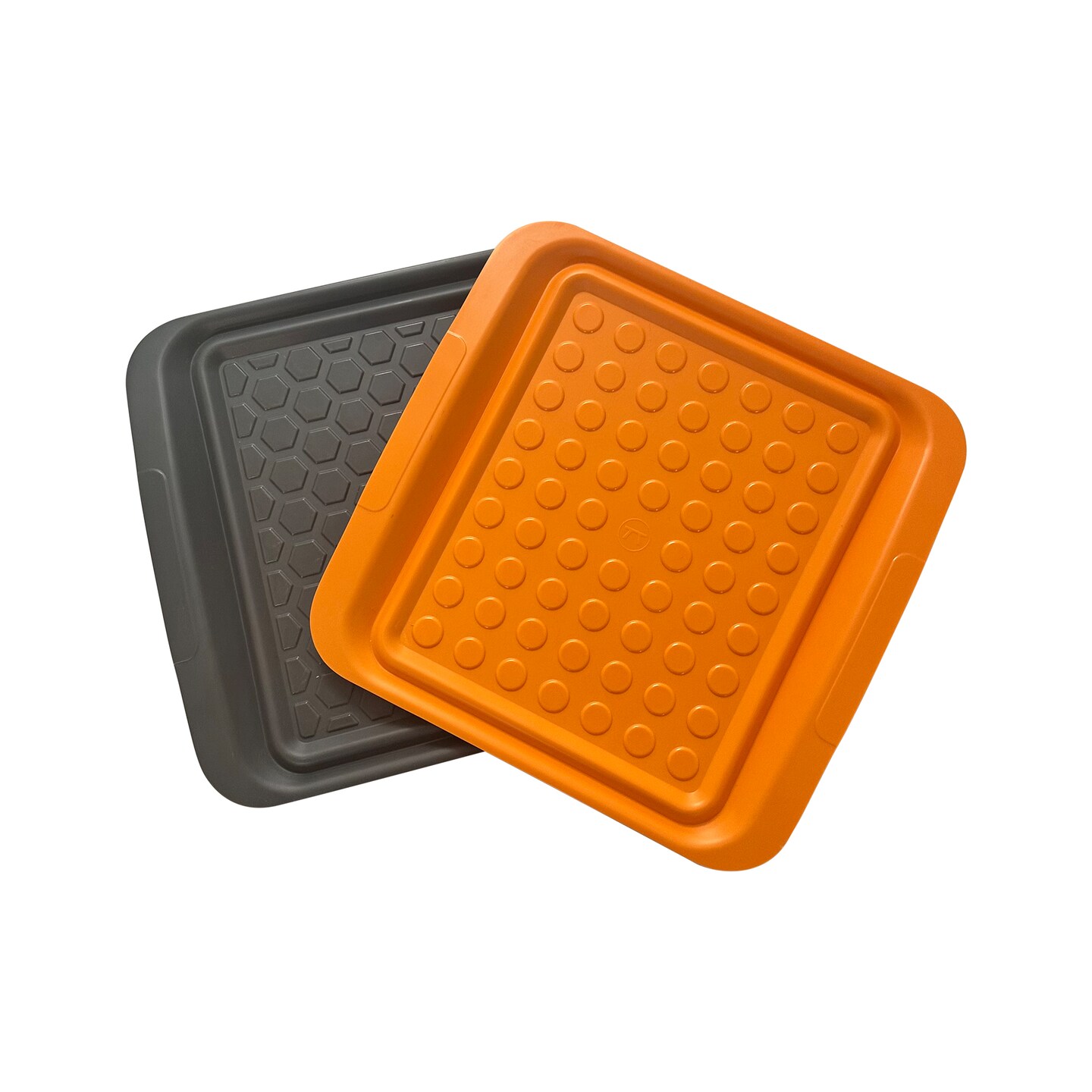 Small Prep Trays Orange Grey Set of 2