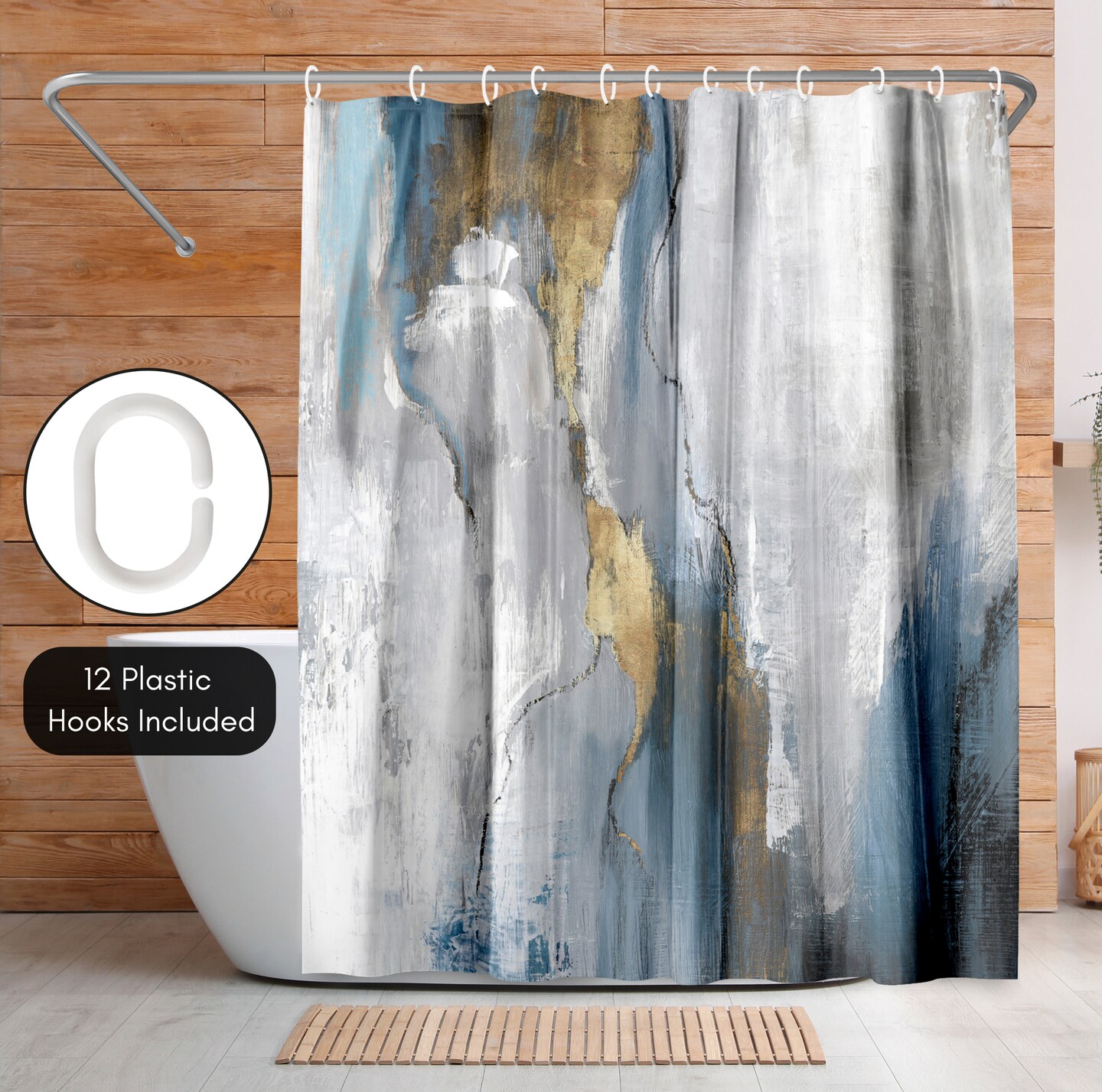 Americanflat 71" x 74" Shower Curtain, Revolving Motion Ii by PI Creative Art