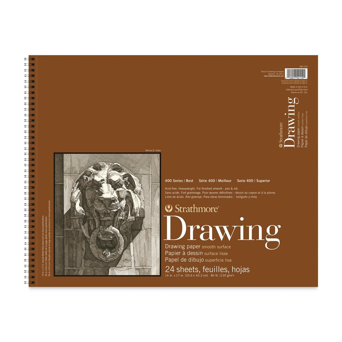 Strathmore 400 Series Smooth Surface Drawing Pad - 14&#x22; x 17&#x22;, 24 Sheets