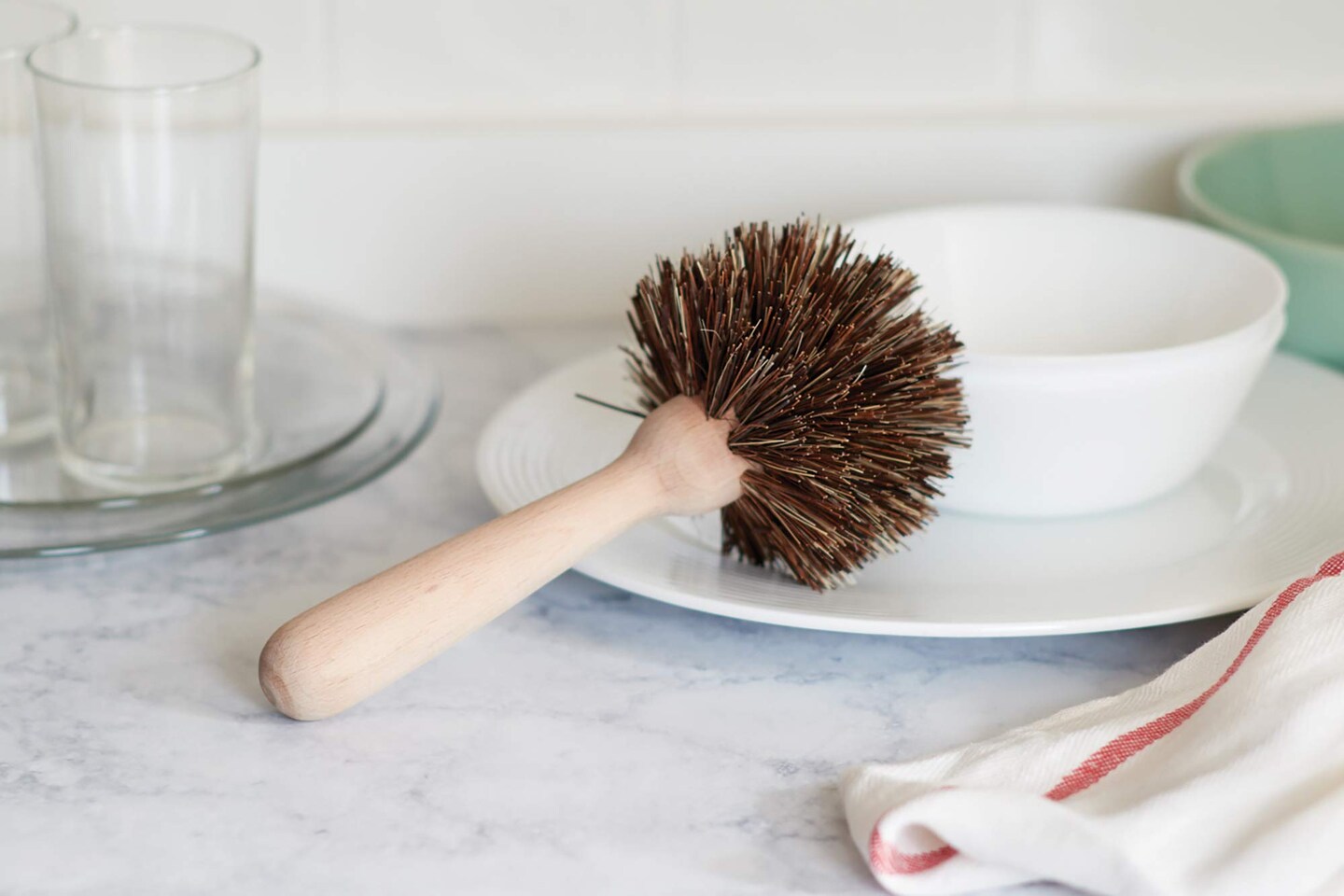 Natural Dish &#x26; Bottle Brush Set