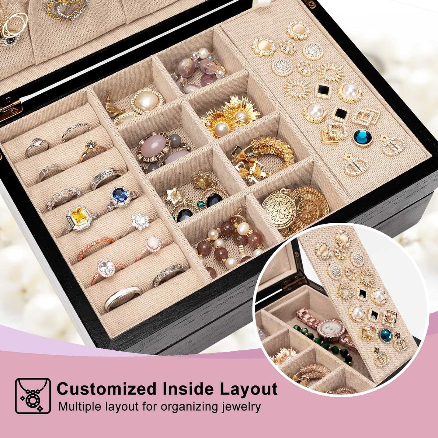 Wooden Jewelry Organizer Box