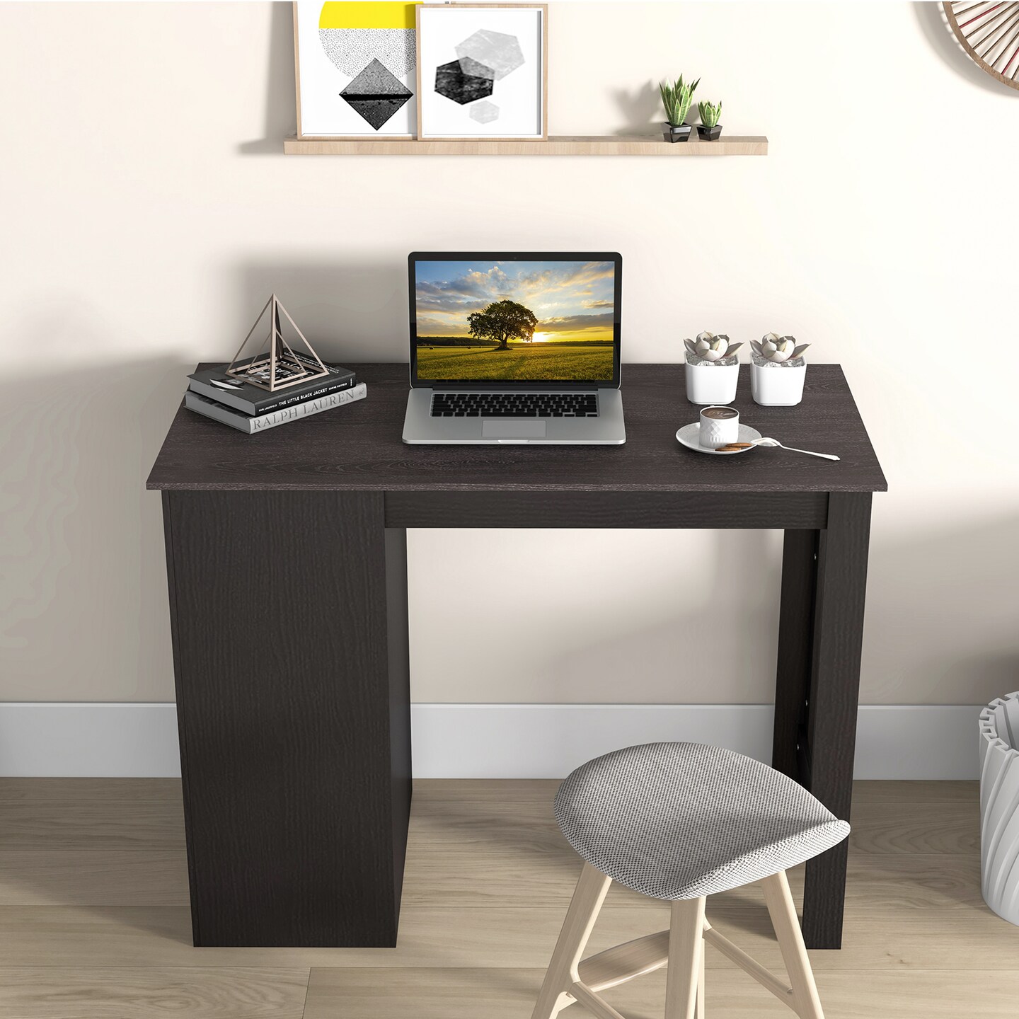 Counter Height Bar Table with Storage Cabinet and Drawer